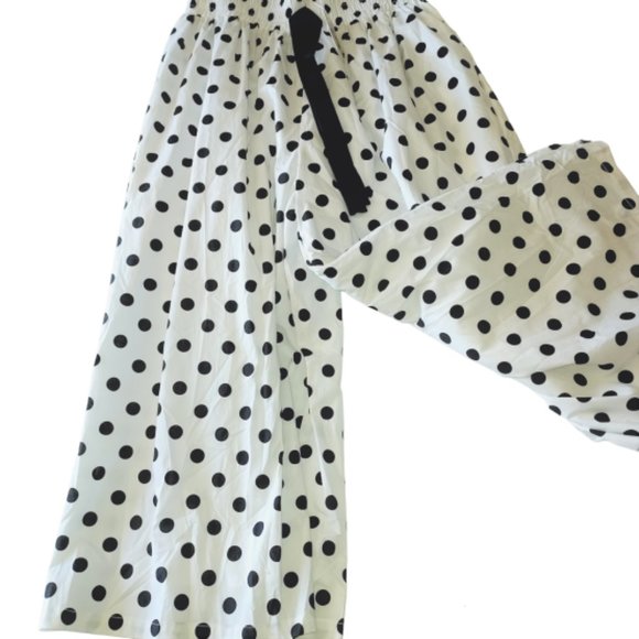 Bunny n Bloom White Black Polka Dot Full Skirl Culottes Size M NWT - Picture 2 of 6
